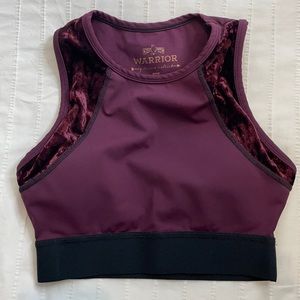 Warrior Danica Patrick velvet high neck sports bra